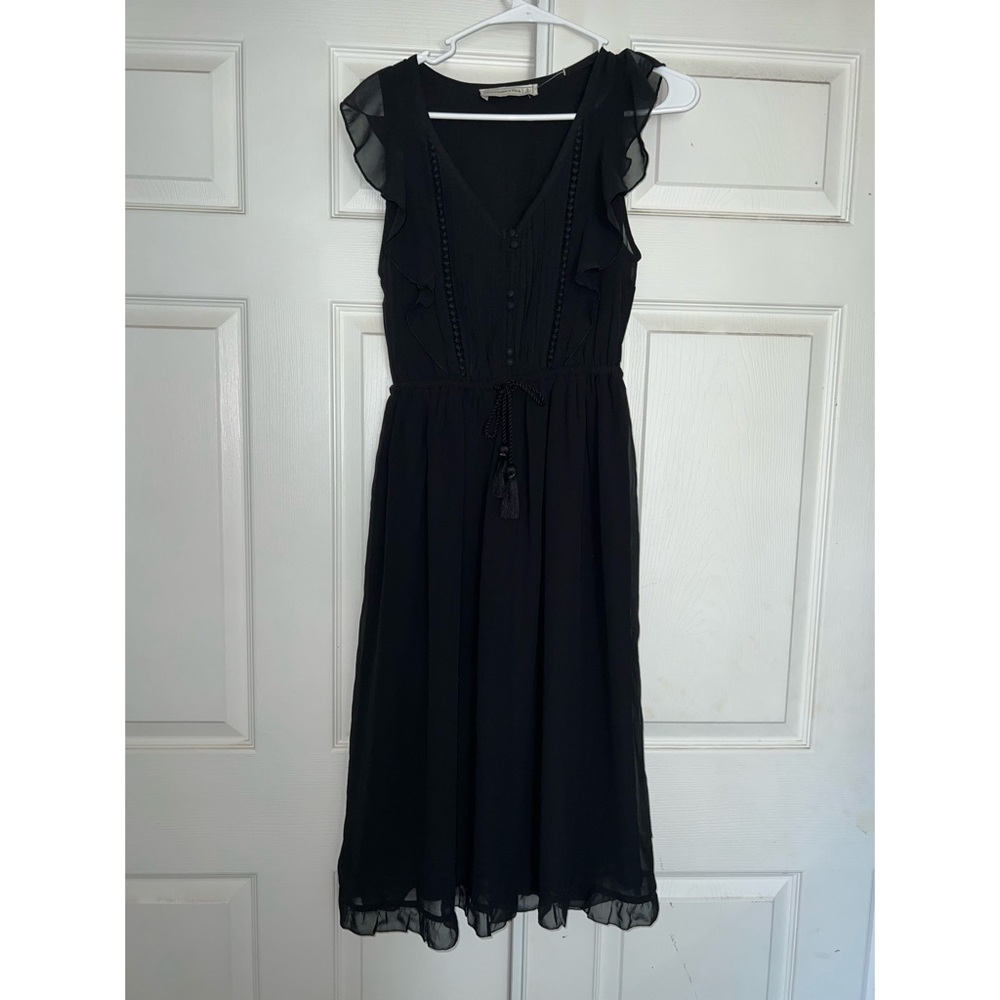 Abercrombie and Fitch Black Ruffle Midi Dress. Size S.